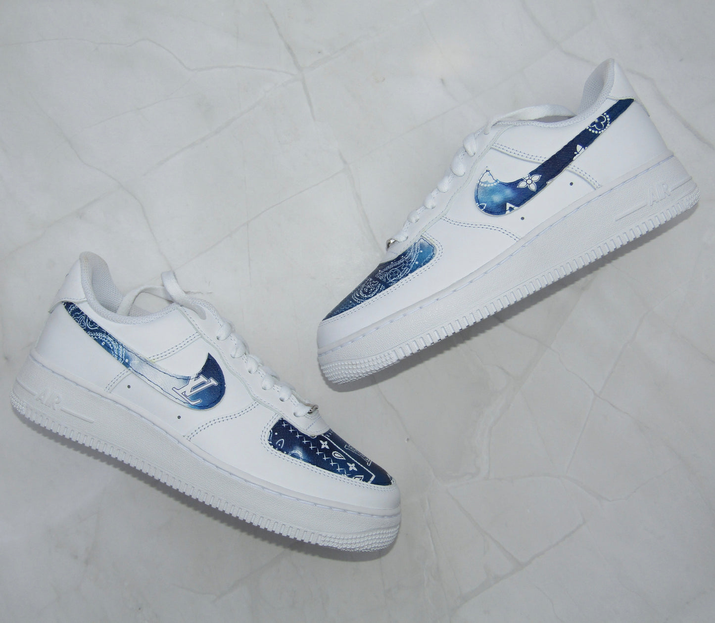 Custom Made LV Blue Paisley x Nike AF1’s