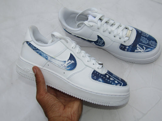 Custom Made LV Blue Paisley x Nike AF1’s