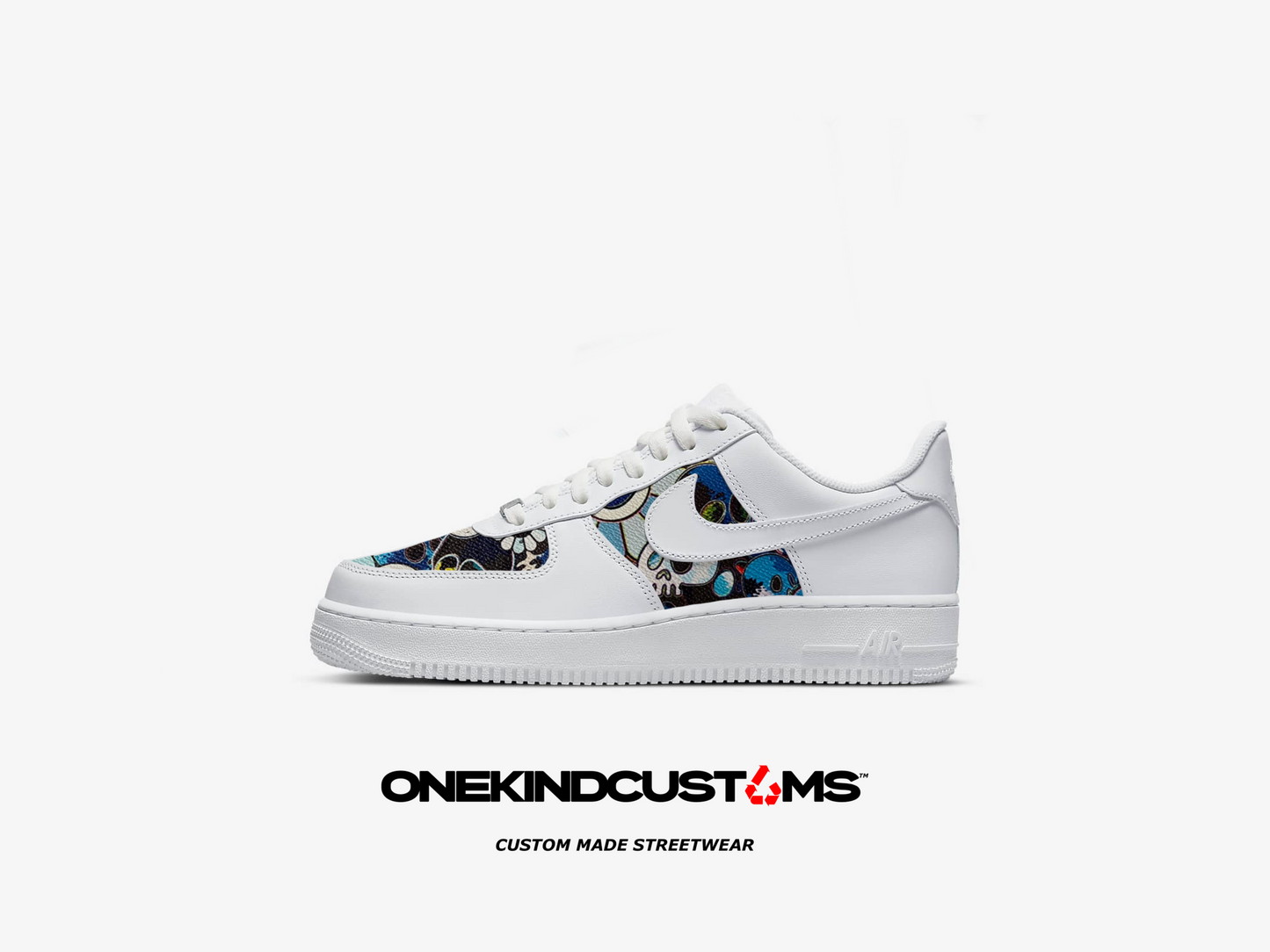 Custom made Takashi Murakami Blue Skull x Nike AF1’s
