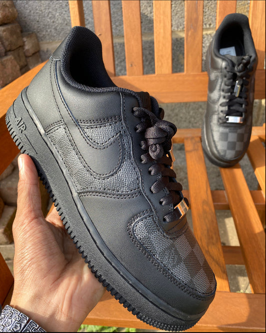 Custom Made LV Damier Graphite x Black Nike AF1’s