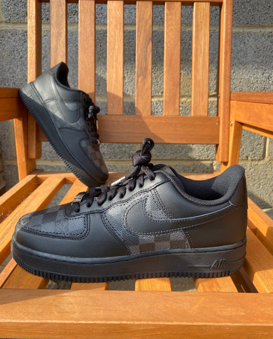 Custom Made LV Damier Graphite x Black Nike AF1’s