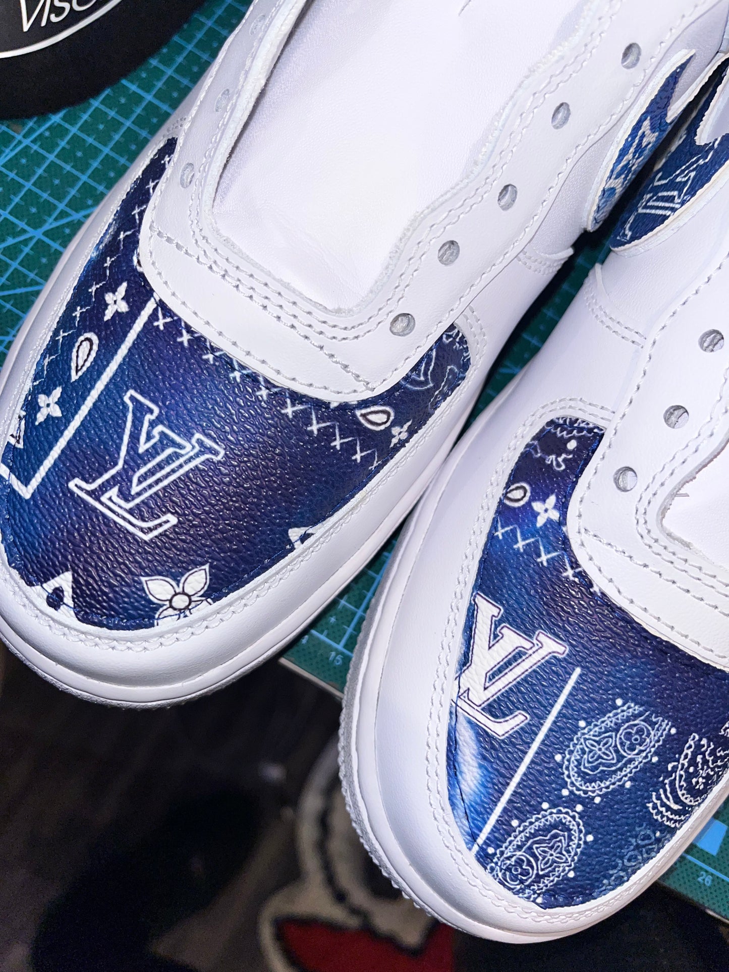 Custom Made LV Blue Paisley x Nike AF1’s