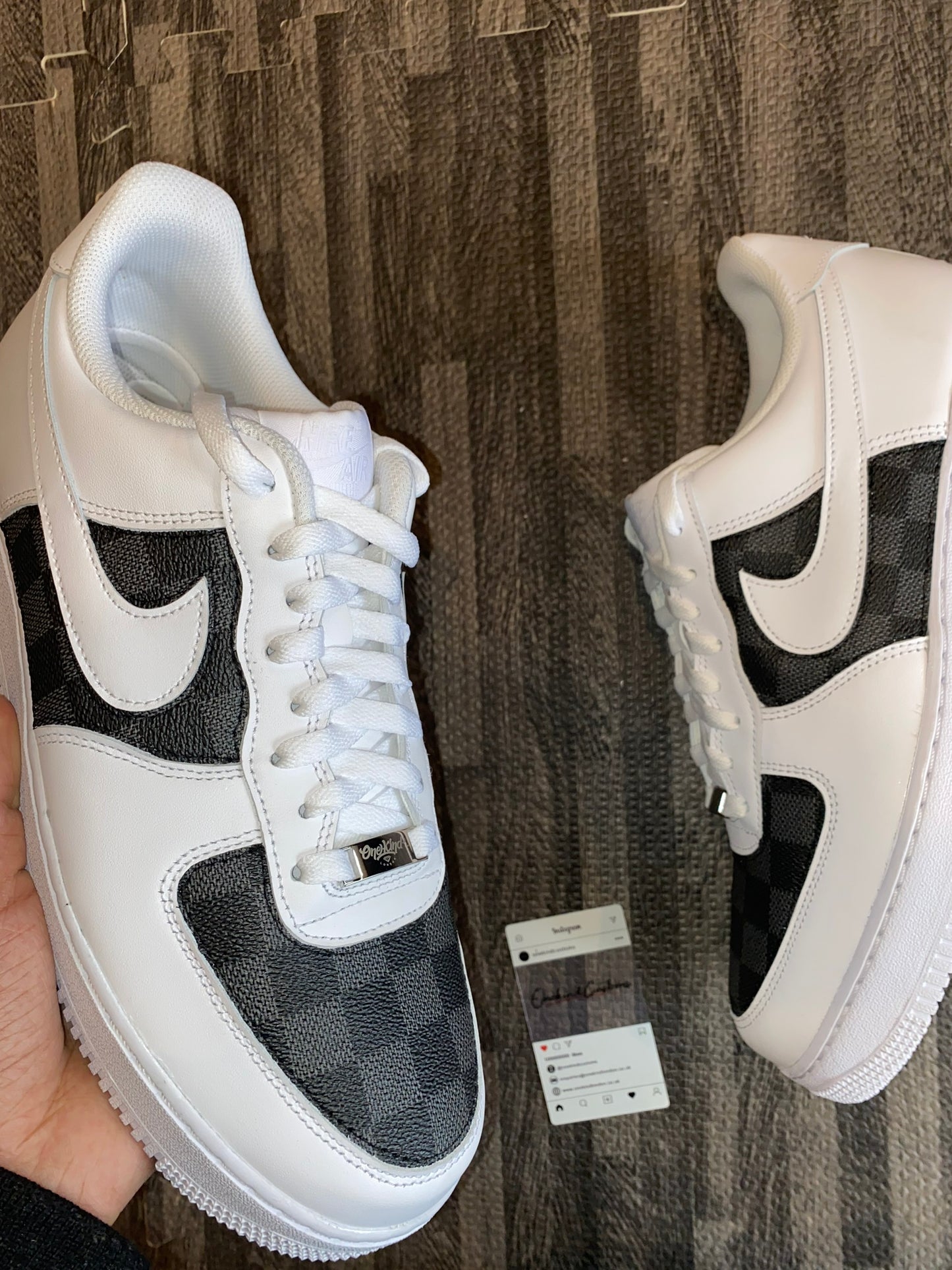 Custom Made LV Damier Graphite x White Nike AF1’s