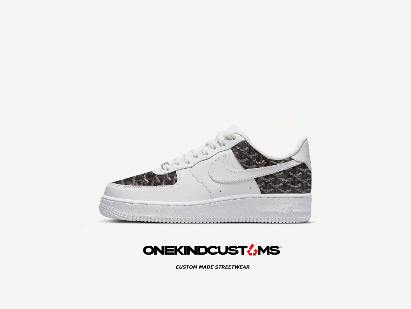 Custom made Nike AF1’s (white) x GYRD Black