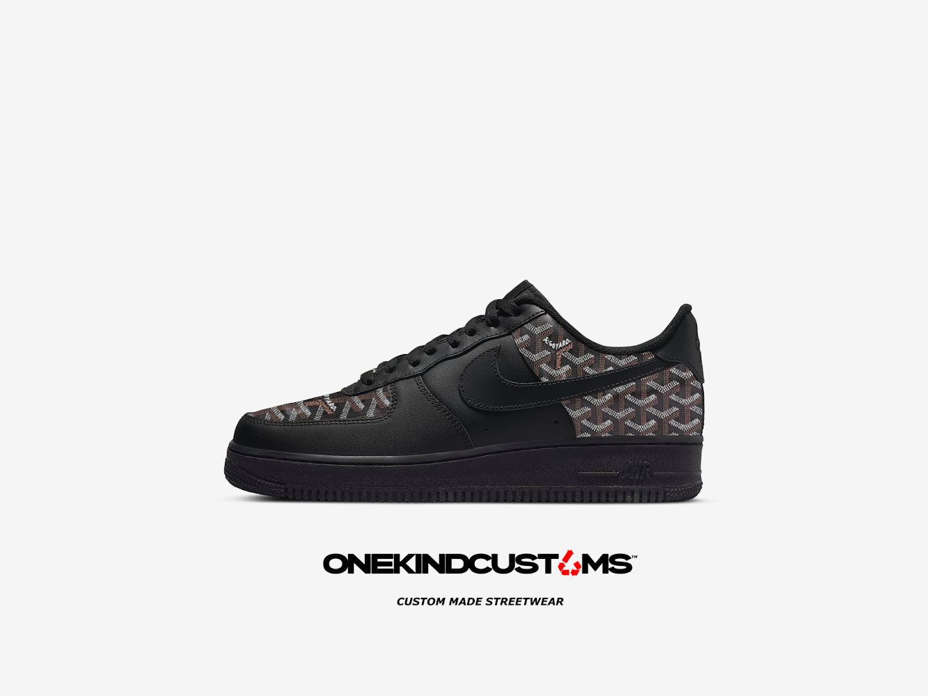 Custom made Nike AF1’s (Black) x GYRD black