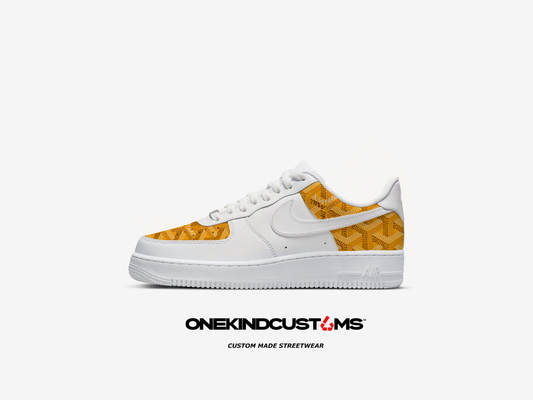 Custom made Nike AF1’s (White) x GYRD Yellow
