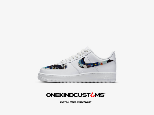 Custom made Takashi Murakami Blue Skull x Nike AF1’s