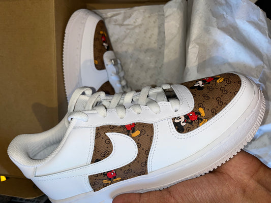Custom made Mickey GG x Nike AF1’s (UK size 5.5)