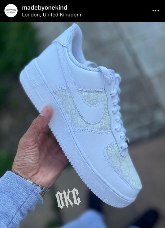 Custom Made GG Mono White x Nike AF1’s