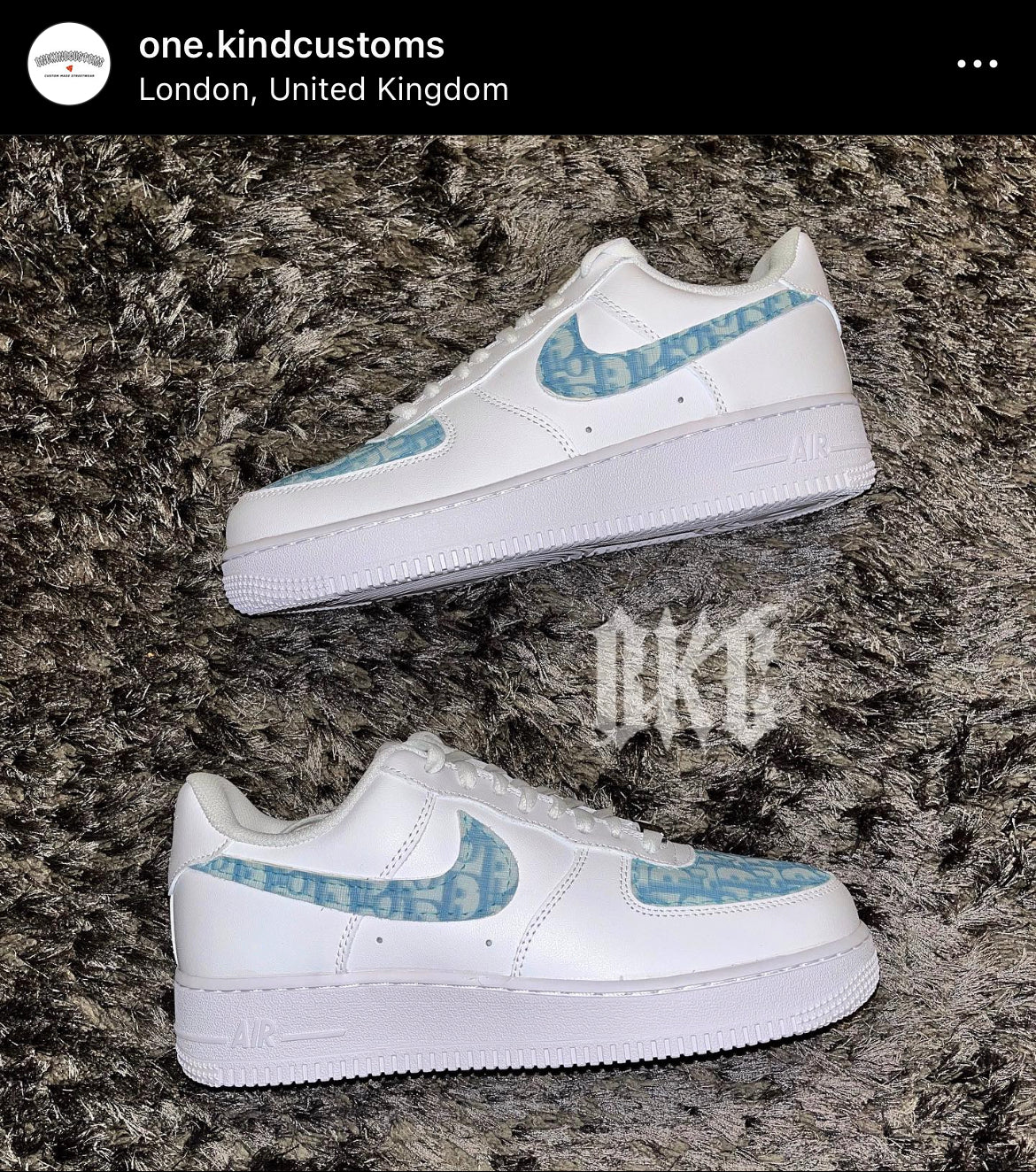 Custom Made Blue CD x Nike AF1's