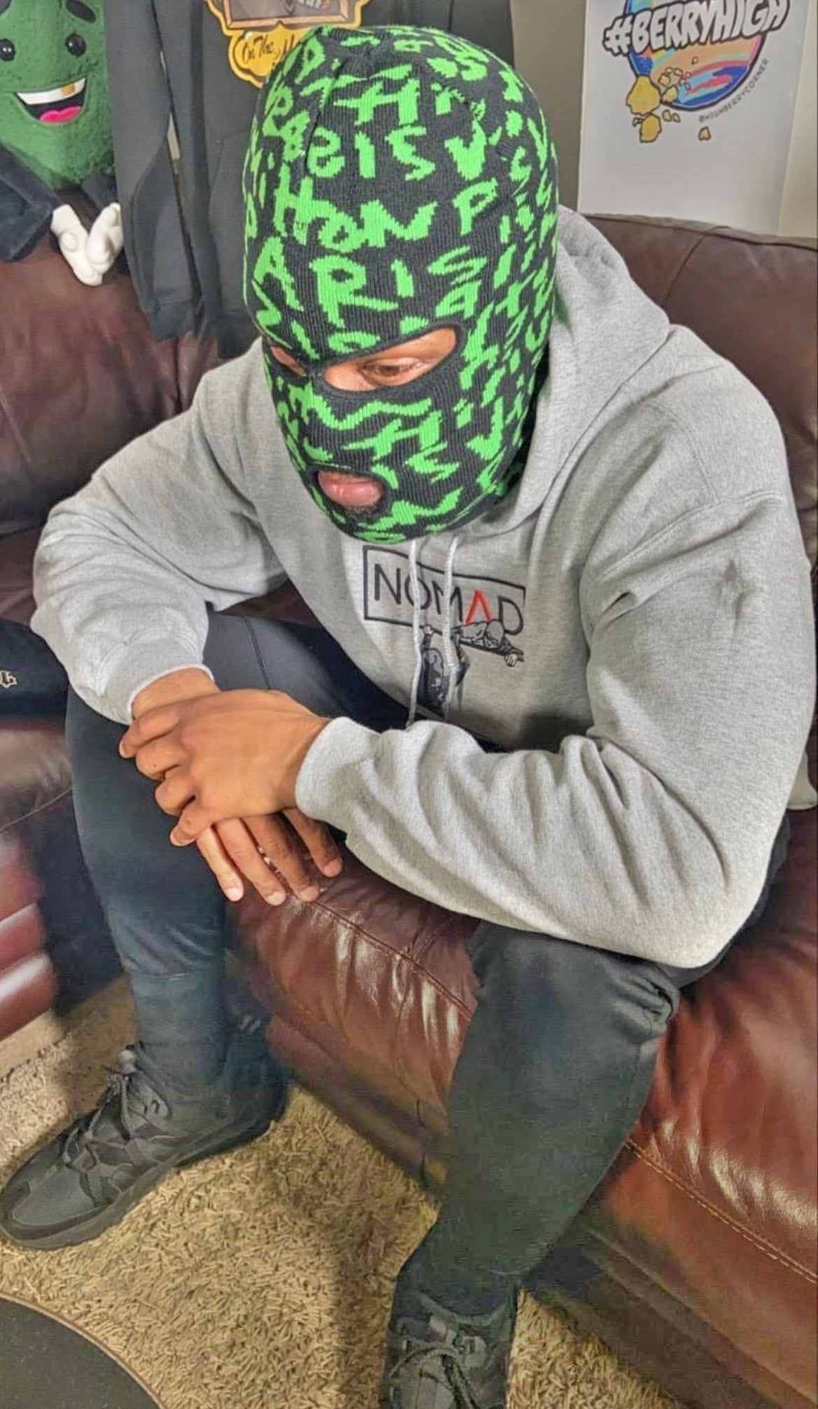 OneKind Customs Custom Printed Ski Masks/balaclavas LV Neon Green