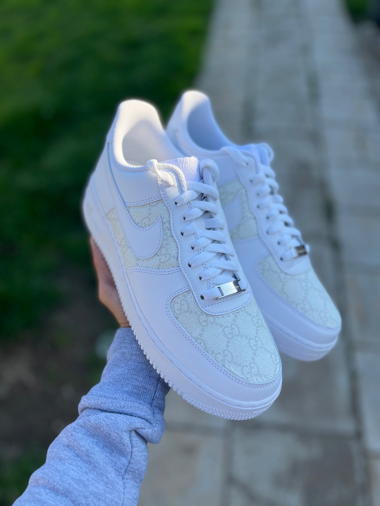 Custom Made GG Mono White x Nike AF1’s