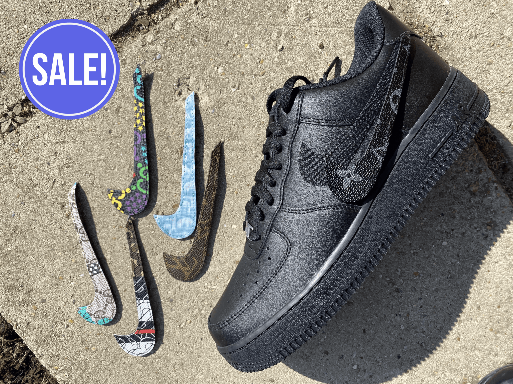 Custom Made Velcro Nike AF1 s OneKind Customs